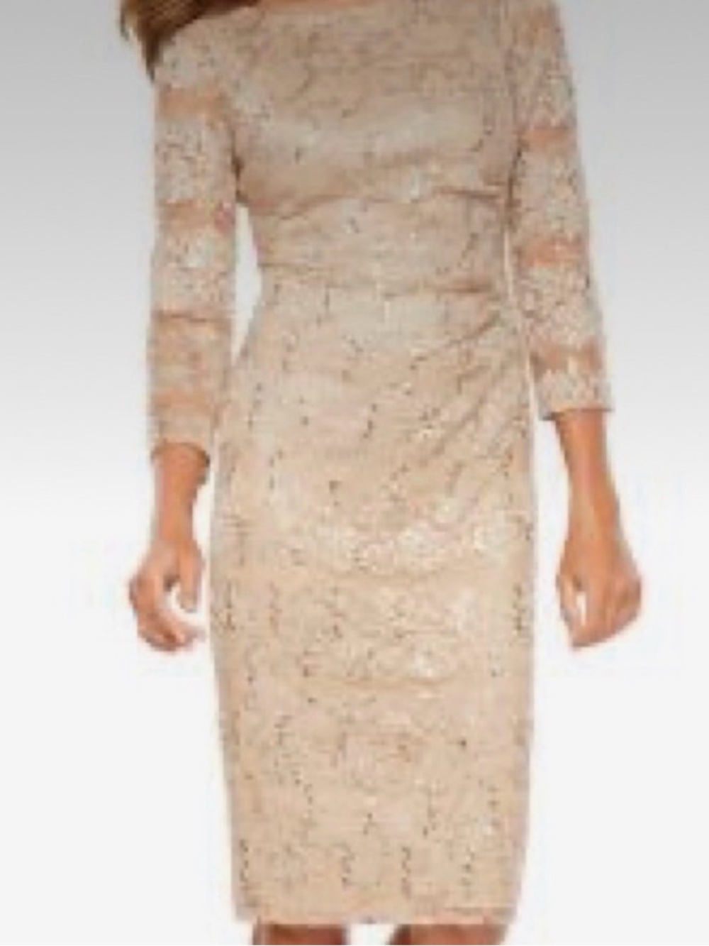 Jessica Howard Lace Midi Dress in Beige